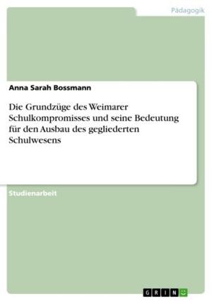 Cover of the book Die Grundzüge des Weimarer Schulkompromisses und seine Bedeutung für den Ausbau des gegliederten Schulwesens by Jan Fischer