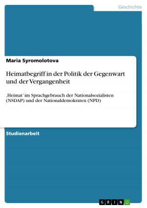 Cover of the book Heimatbegriff in der Politik der Gegenwart und der Vergangenheit by Andreas Jordan