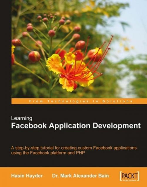 Cover of the book Learning Facebook Application Development by Mark Alexander Bain, Hasin Hayder, Packt Publishing