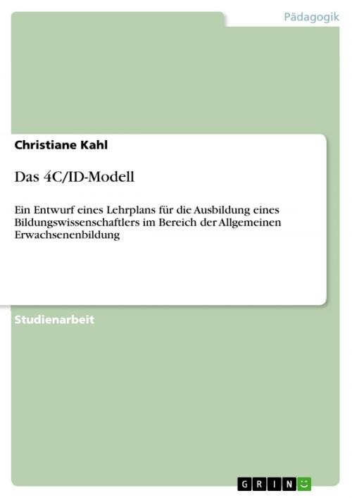 Cover of the book Das 4C/ID-Modell by Christiane Kahl, GRIN Verlag