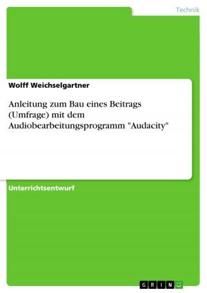 Cover of the book Anleitung zum Bau eines Beitrags (Umfrage) mit dem Audiobearbeitungsprogramm 'Audacity' by Roza Ramzanpour