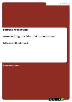 Cover of the book Anwendung der Multifaktorenanalyse by Katharina Beyer