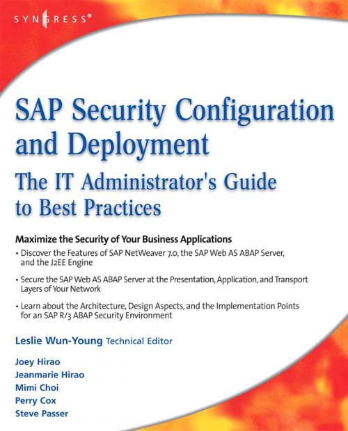 Cover of the book SAP Security Configuration and Deployment by Joey Hirao, Elsevier Science
