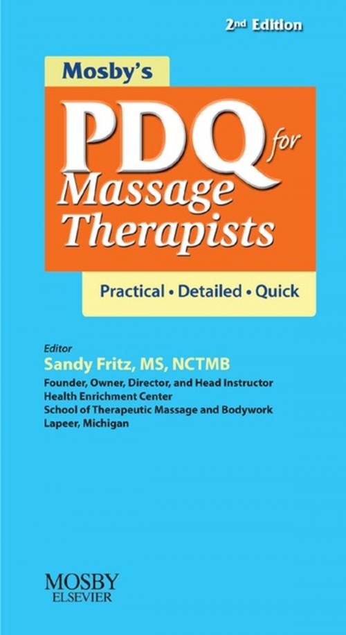 Cover of the book Mosby's PDQ for Massage Therapists - E-Book by Mosby, Elsevier Health Sciences