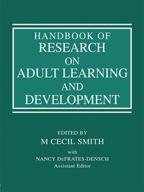 Cover of the book Handbook of Research on Adult Learning and Development by , Taylor and Francis