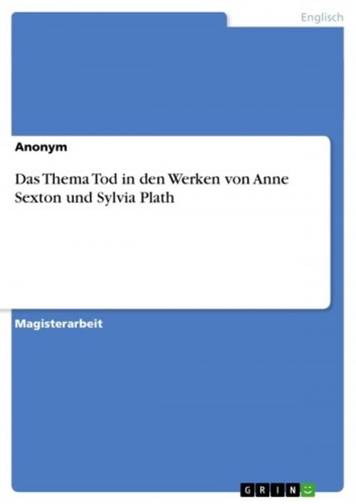 Cover of the book Das Thema Tod in den Werken von Anne Sexton und Sylvia Plath by Anonym, GRIN Verlag