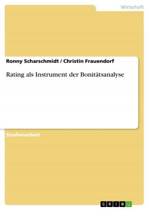 Cover of the book Rating als Instrument der Bonitätsanalyse by Uljana Vyshnyakov