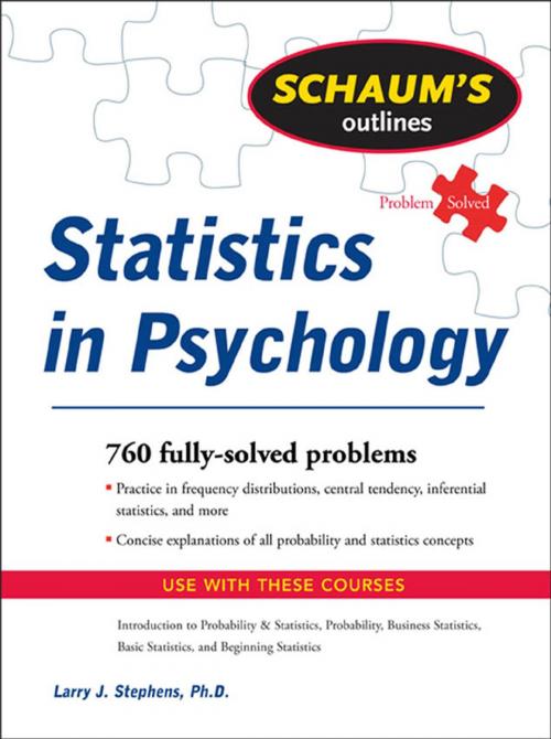 Cover of the book Schaum's Outline of Statistics in Psychology by Larry J. Stephens, McGraw-Hill Education