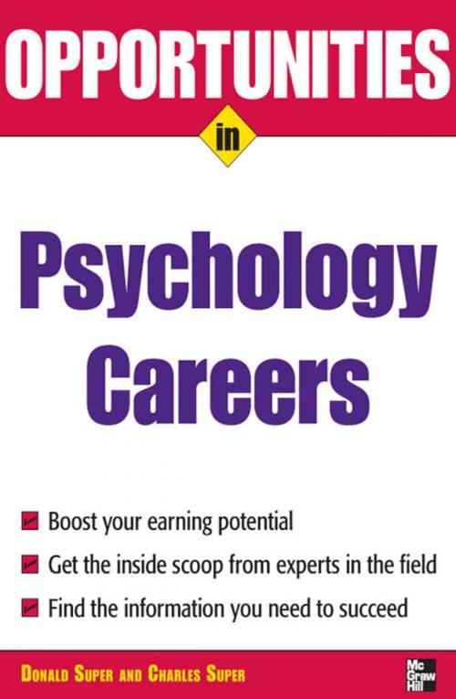 Cover of the book Opportunities in Psychology Careers by Donald E. Super, McGraw-Hill Education