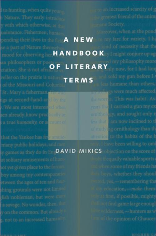 Cover of the book A New Handbook of Literary Terms by David Mikics, Yale University Press