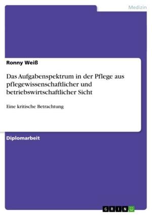 Cover of the book Das Aufgabenspektrum in der Pflege aus pflegewissenschaftlicher und betriebswirtschaftlicher Sicht by Anonym