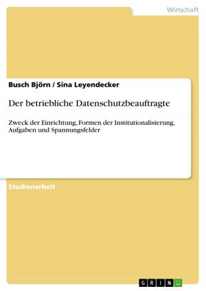 Cover of the book Der betriebliche Datenschutzbeauftragte by Sven Hosang