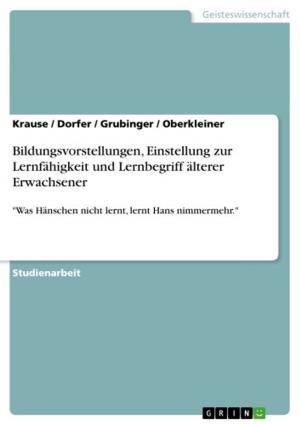 Cover of the book Bildungsvorstellungen, Einstellung zur Lernfähigkeit und Lernbegriff älterer Erwachsener by Karin Tasch
