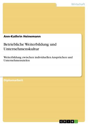 Cover of the book Betriebliche Weiterbildung und Unternehmenskultur by Liane Weigel