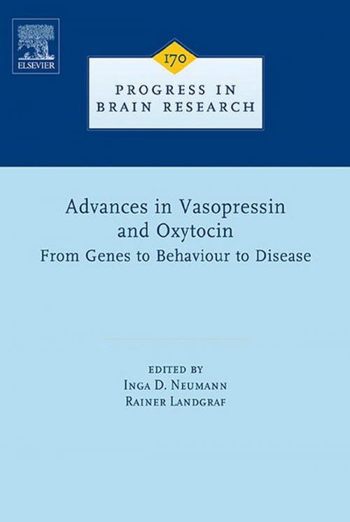 Cover of the book Advances in Vasopressin and Oxytocin - From Genes to Behaviour to Disease by , Elsevier Science