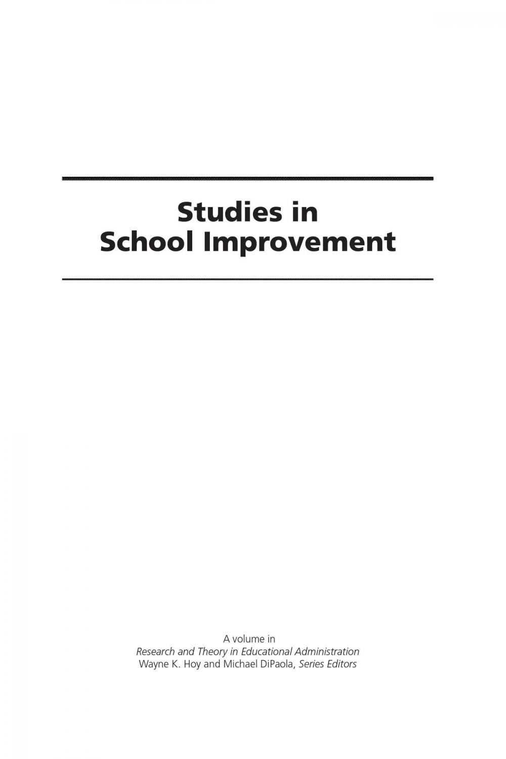Big bigCover of Studies in School Improvement