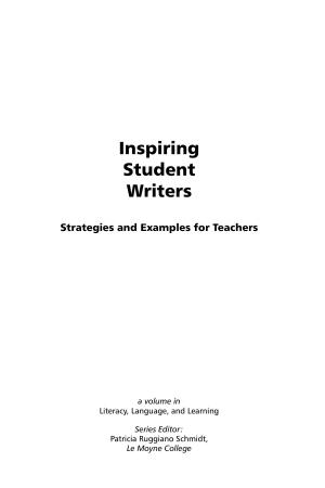 Cover of the book Inspiring Student Writers by Bruce S. Cooper, Janet D. Mulvey, Arthur T. Maloney