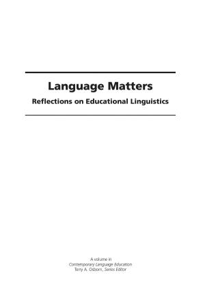 Cover of the book Language Matters by Tiffany A. Koszalka, Robert Reiser, Darlene F. RussEft