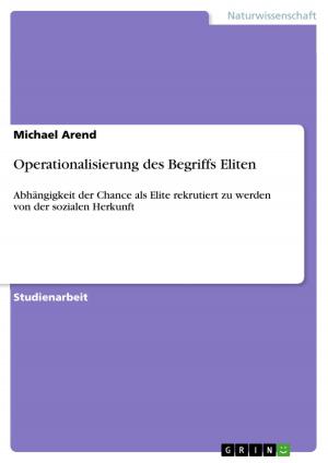 Cover of the book Operationalisierung des Begriffs Eliten by Janette Bardella
