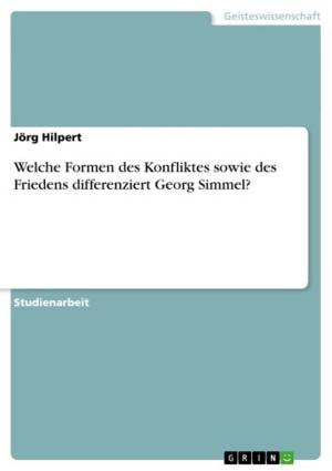 Cover of the book Welche Formen des Konfliktes sowie des Friedens differenziert Georg Simmel? by Claudia Armbruster