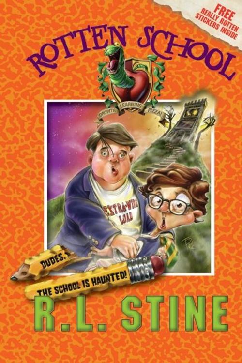 Cover of the book Rotten School #7: Dudes, the School Is Haunted! by R.L. Stine, HarperCollins