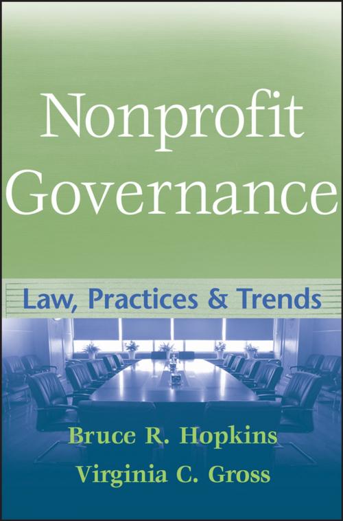 Cover of the book Nonprofit Governance by Bruce R. Hopkins, Virginia C. Gross, Wiley