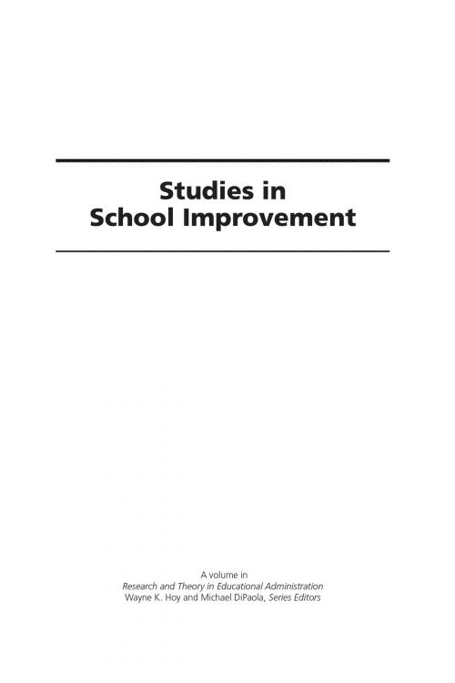 Cover of the book Studies in School Improvement by , Information Age Publishing