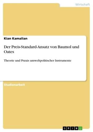 Cover of the book Der Preis-Standard-Ansatz von Baumol und Oates by Marina Peitzmeier