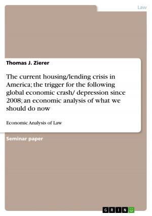 Cover of the book The current housing/lending crisis in America; the trigger for the following global economic crash/ depression since 2008; an economic analysis of what we should do now by Gebhard Deissler
