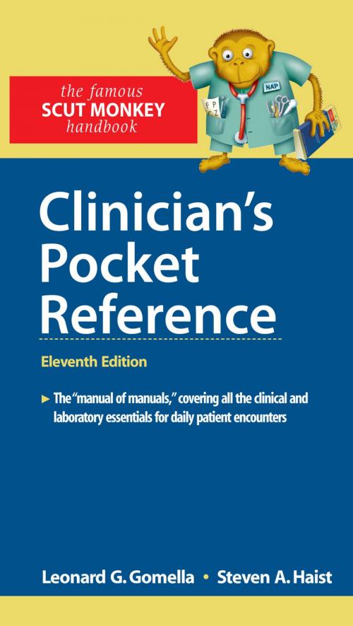 Cover of the book Clinician's Pocket Reference, 11th Edition by Leonard G. Gomella, Steven A. Haist, McGraw-Hill Education