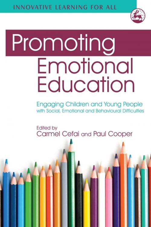 Cover of the book Promoting Emotional Education by Mark G Borg, Andrew Triganza Scott, Ingrid E. Sladeczek, Frode Svartdal, Damian Spiteri, Frances Toynbee, Knut Gundersen, Jenny Mosley, Anastasia Karagiannakis, Helen Cowie, Claire Beaumont, Caroline Couture, Marion Bennathan, Jessica Kingsley Publishers