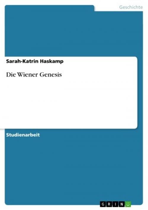 Cover of the book Die Wiener Genesis by Sarah-Katrin Haskamp, GRIN Verlag