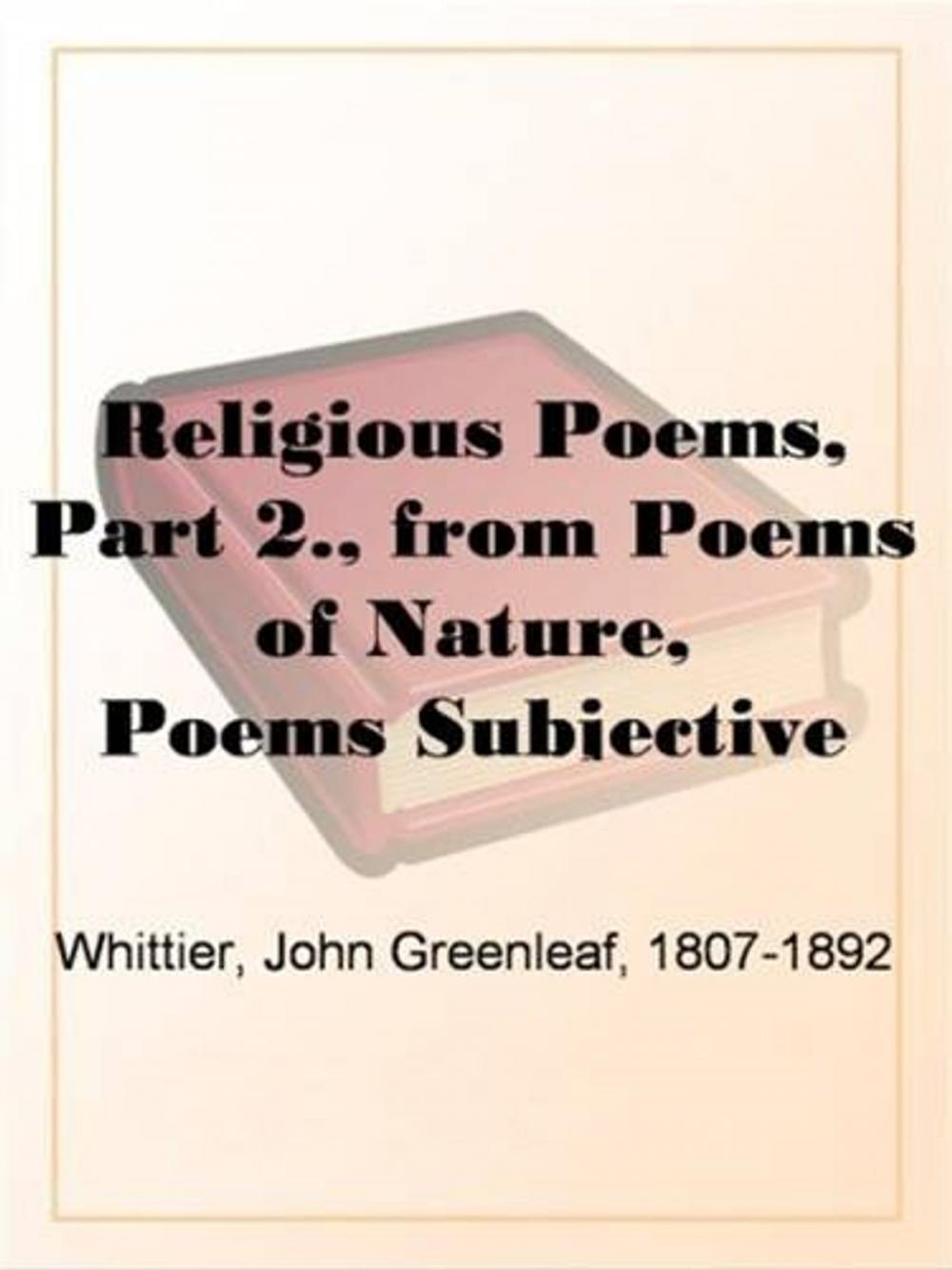 Big bigCover of Poems Of Nature, Poems Subjective And Reminiscent