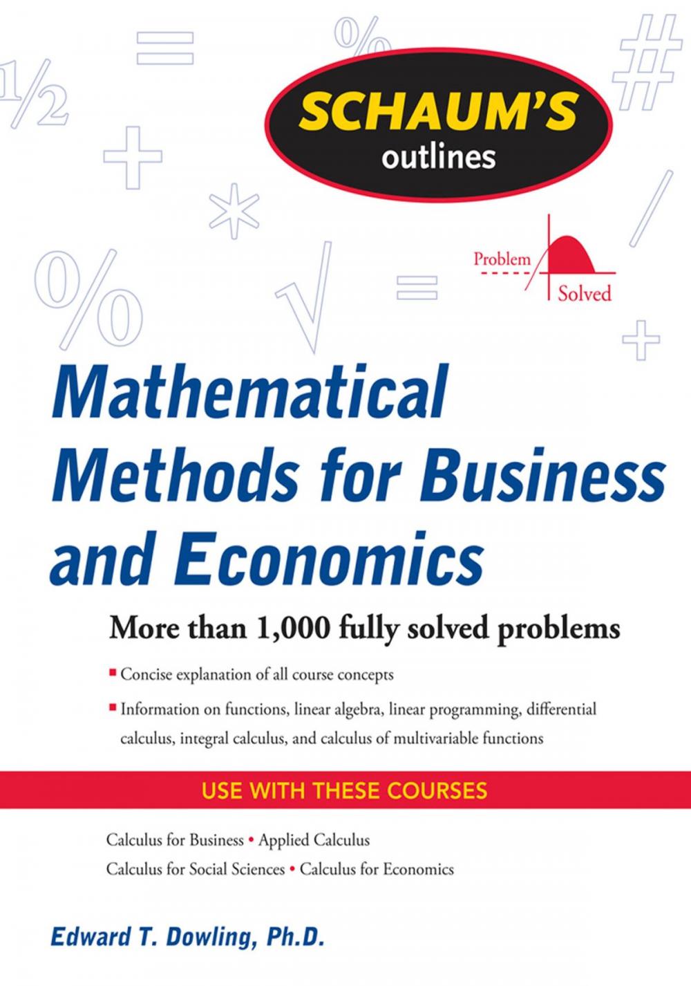 Big bigCover of Schaum's Outline of Mathematical Methods for Business and Economics