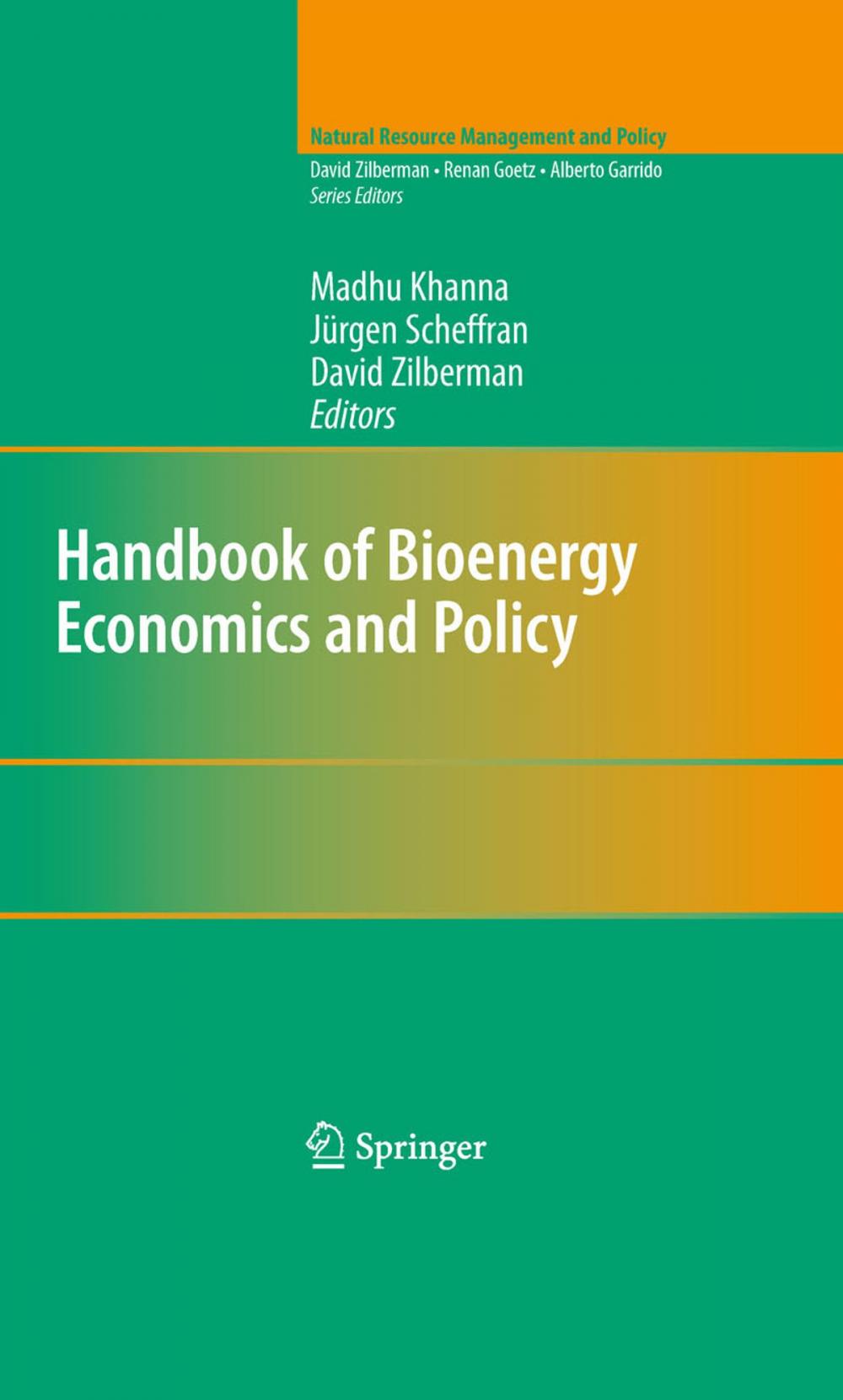 Big bigCover of Handbook of Bioenergy Economics and Policy