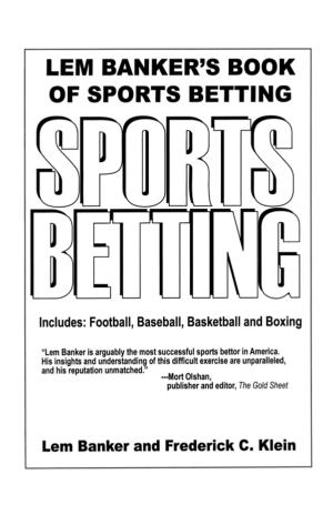 Cover of the book Lem Bankers Sports Betting by Eric Schiller