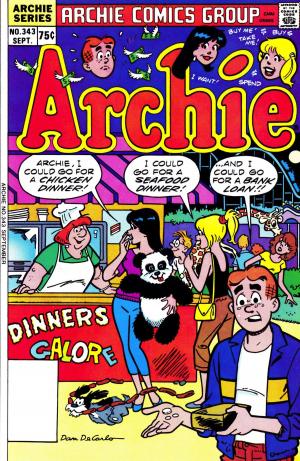 Cover of the book Archie #343 by Holly G!, John Lowe, Dan DeCarlo, Bill Yoshida, Barry Grossman, Jon D'Agostino