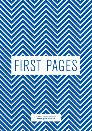 Cover of the book First Pages, Volume One by Lane, Rachael
