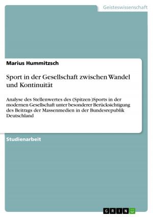 Cover of the book Sport in der Gesellschaft zwischen Wandel und Kontinuität by Annalena Gätjens
