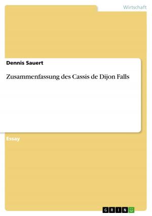 Book cover of Zusammenfassung des Cassis de Dijon Falls