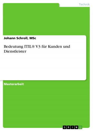 Cover of the book Bedeutung ITIL® V3 für Kunden und Dienstleister by Nicola Dürr