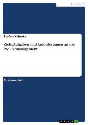 Cover of the book Ziele, Aufgaben und Anforderungen an das Projektmanagement by Stefanie Müller