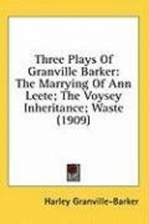 Cover of the book Waste by Granville Barker, Gutenberg
