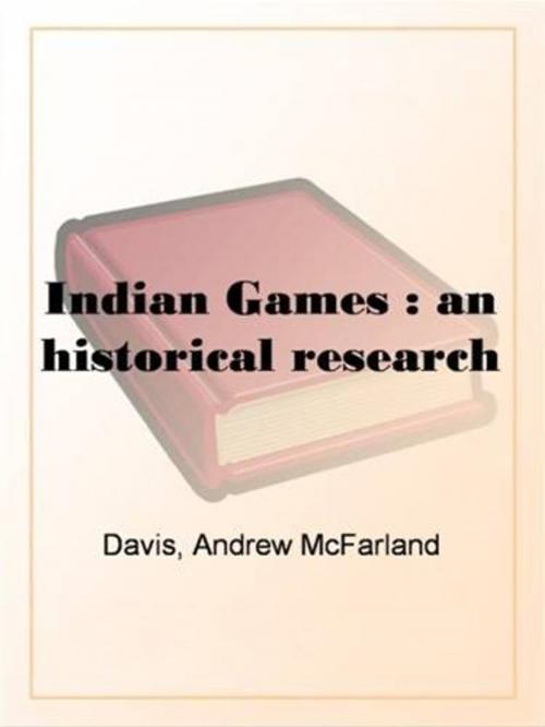 Cover of the book Indian Games by Andrew McFarland Davis, Gutenberg