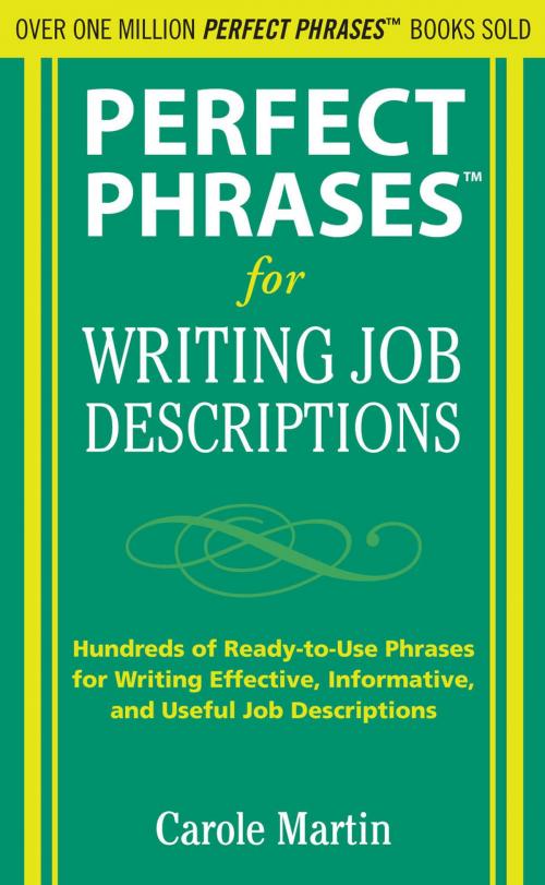 Cover of the book Perfect Phrases for Writing Job Descriptions by Carole Martin, McGraw-Hill Education
