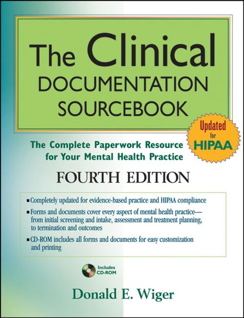 Cover of the book The Clinical Documentation Sourcebook by Donald E. Wiger, Wiley