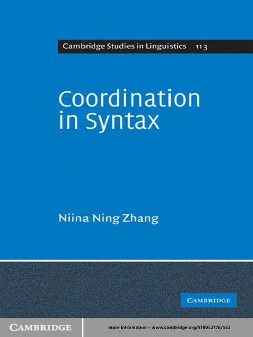 Cover of the book Coordination in Syntax by Niina Ning Zhang, Cambridge University Press