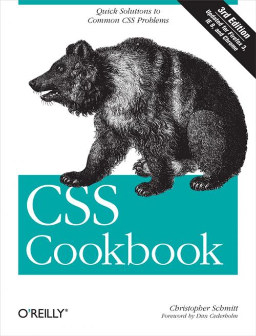 Cover of the book CSS Cookbook by Christopher Schmitt, O'Reilly Media