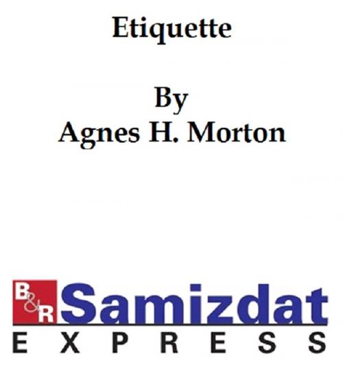 Cover of the book Etiquette (1919) by Agnes H. Morton, B&R Samizdat Express