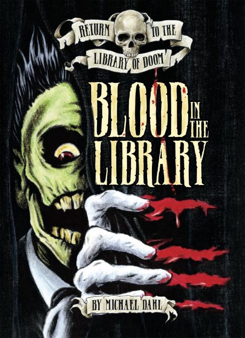 Cover of the book Blood in the Library by Michael Dahl, Capstone